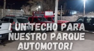 Bomberos Voluntarios lanzan una campaña solidaria para construir el techo de su parque automotor