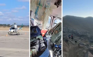 Exitoso operativo con el helicóptero sanitario salvó la vida de una mujer en Caspalá